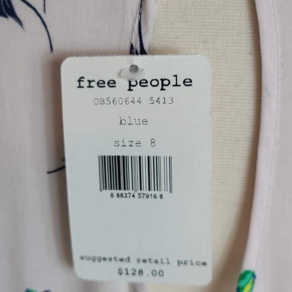 Free People ๐ธ floral rosebuds short sleeves shirt dress semi sheer size 8 NWT๐ธ - Picture 7 of 8